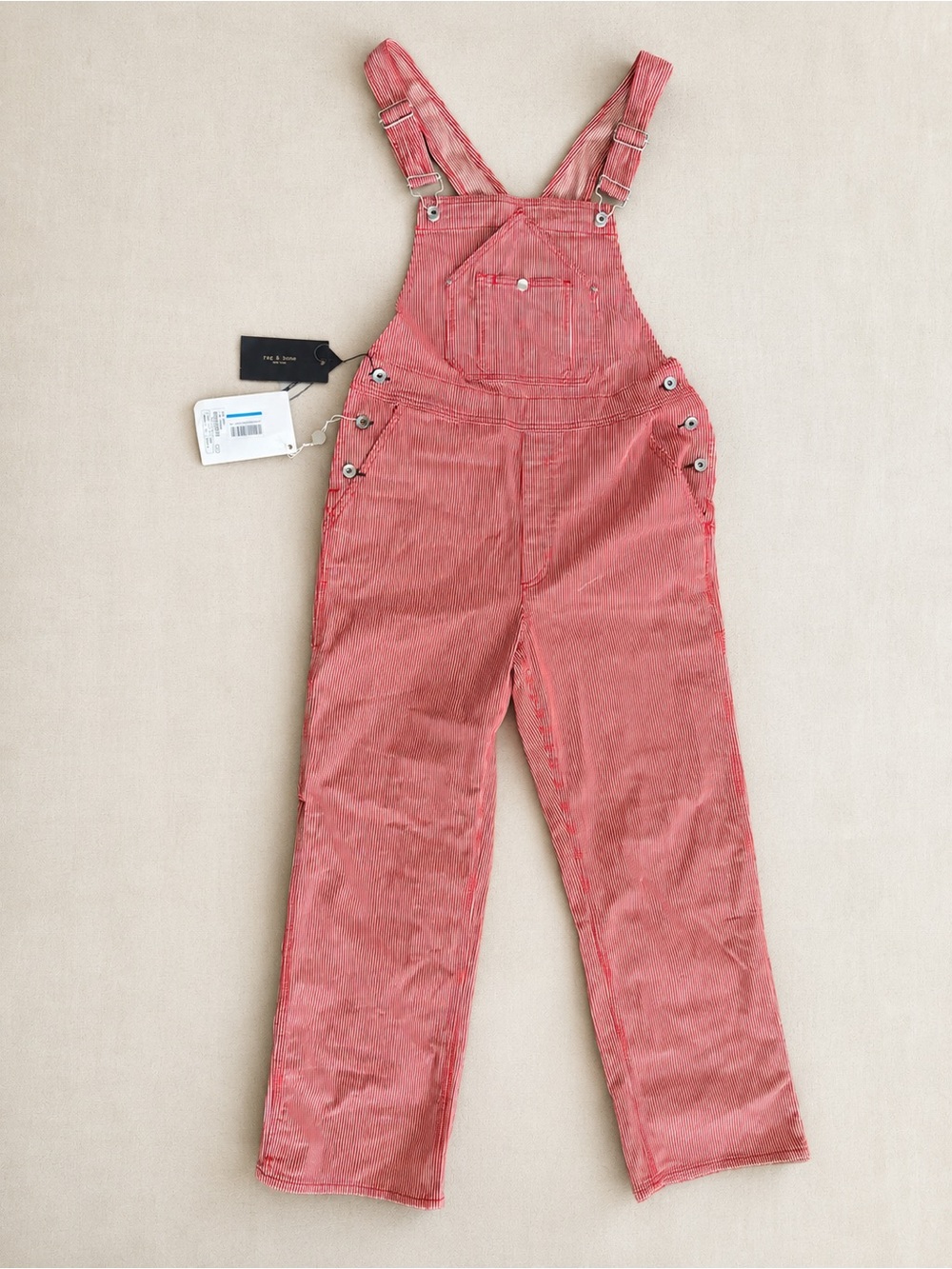 Rag & Bone Workwear Stripe Overalls NWT Size S MSRP $550 - 4th of July Outfit